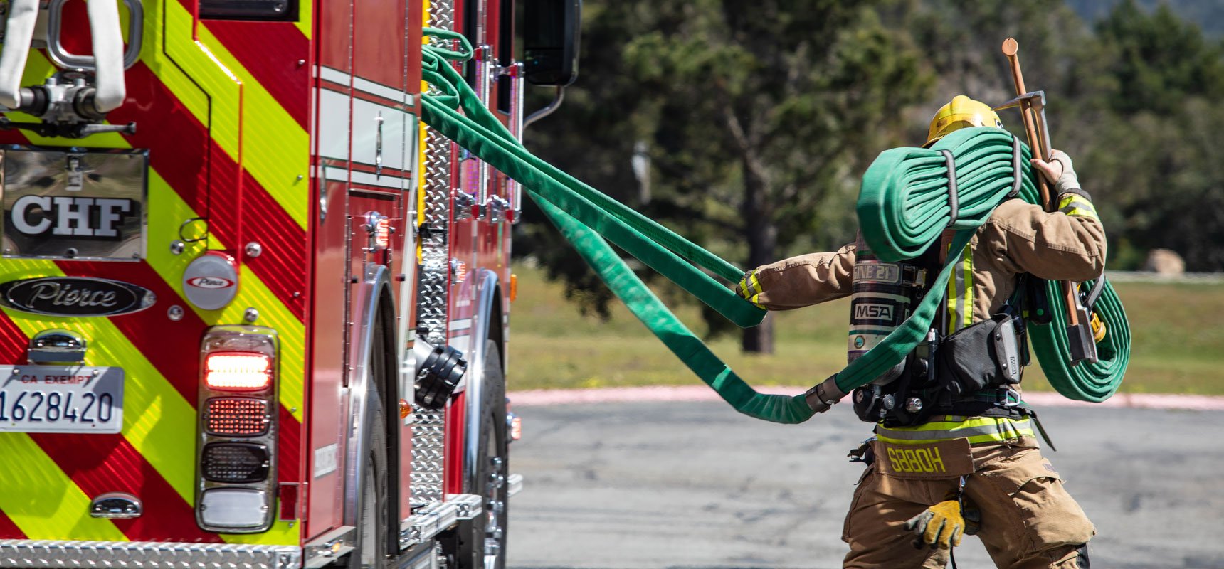When to use a large fire hose line for advanced conditions