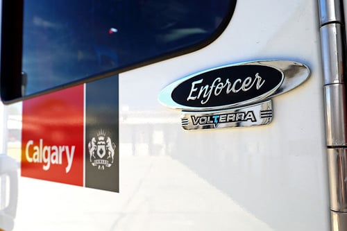 The Calgary Fire Department will put a Pierce Volterra electric fire truck in service in May 2024. 