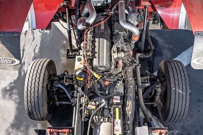 A close up image of a PACCAR MX-13 engine.