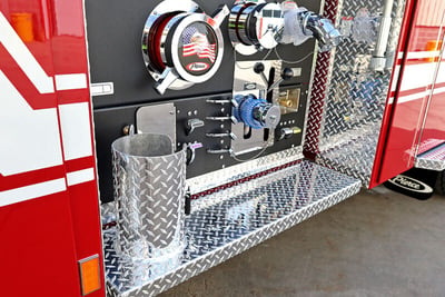 A close-up view of a Type 1 WUI engine’s side body and the operator panel. 